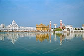 Amritsar - the Golden Temple - the Hari Mandir at the center of the the Pool of Nectar  